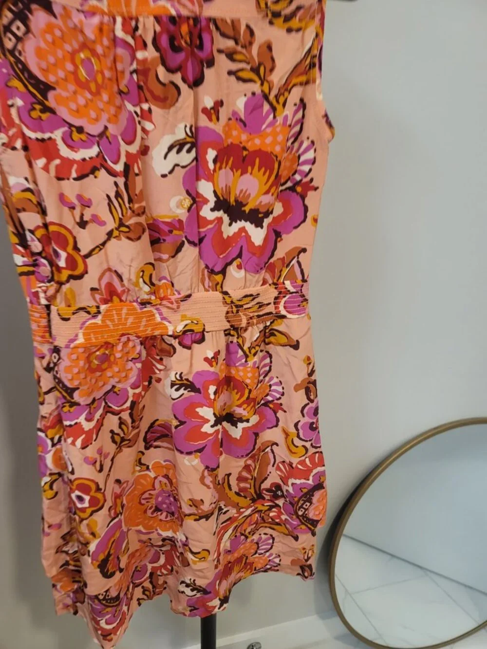 Tory Burch Darilynn Pink Grapefruit Wildflower Ruffle Silk Dress 4 $498 NWOT